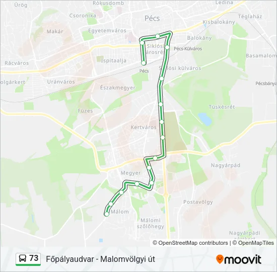 73 Bus Line Map