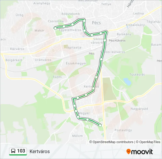103 Bus Line Map