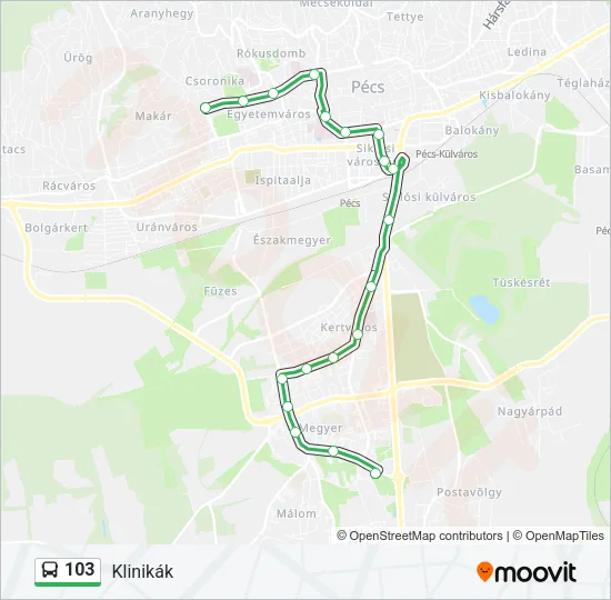 103 Bus Line Map