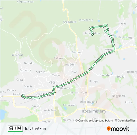 104 Bus Line Map