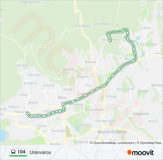 104 Bus Line Map