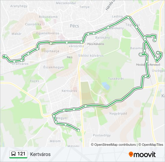 121 Bus Line Map