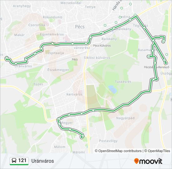 121 Bus Line Map