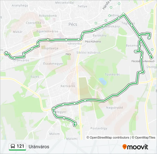 121 Bus Line Map