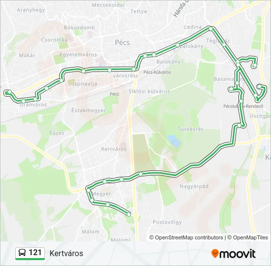 121 Bus Line Map