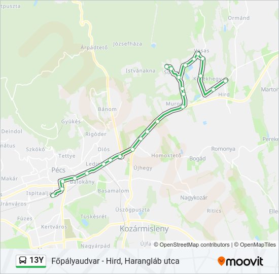 13Y Bus Line Map