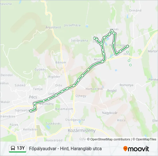 13Y Bus Line Map