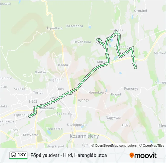 13Y Bus Line Map
