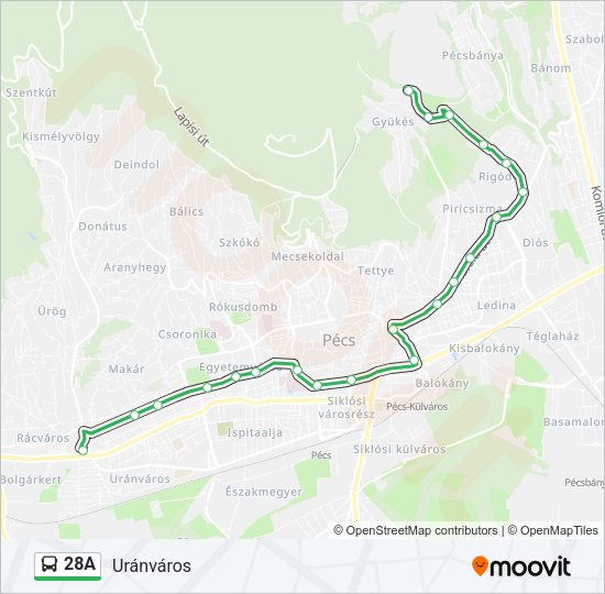 28A Bus Line Map