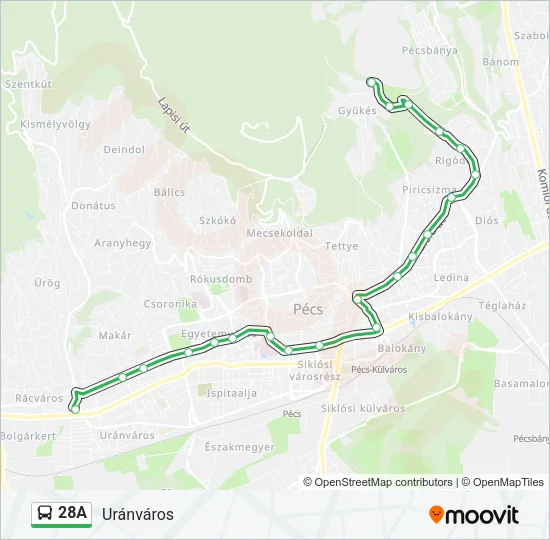 28A Bus Line Map