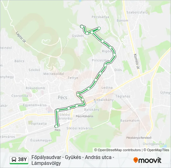 38Y Bus Line Map
