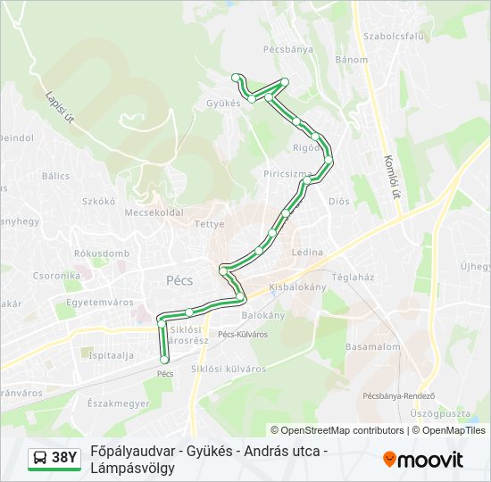 38Y Bus Line Map
