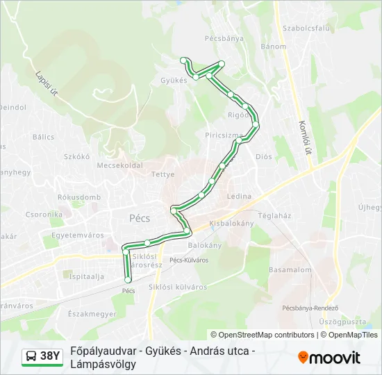38Y Bus Line Map