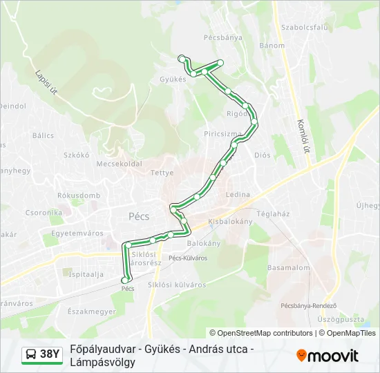 38Y Bus Line Map