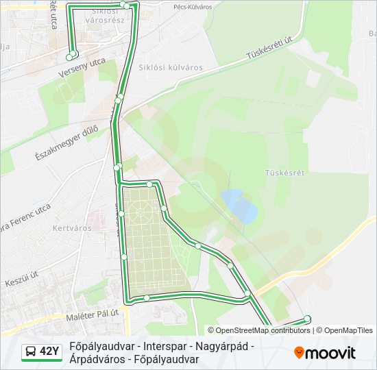 42Y autóbusz Vonal Térkép