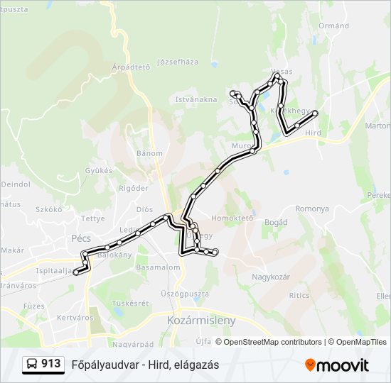 913 autóbusz Vonal Térkép