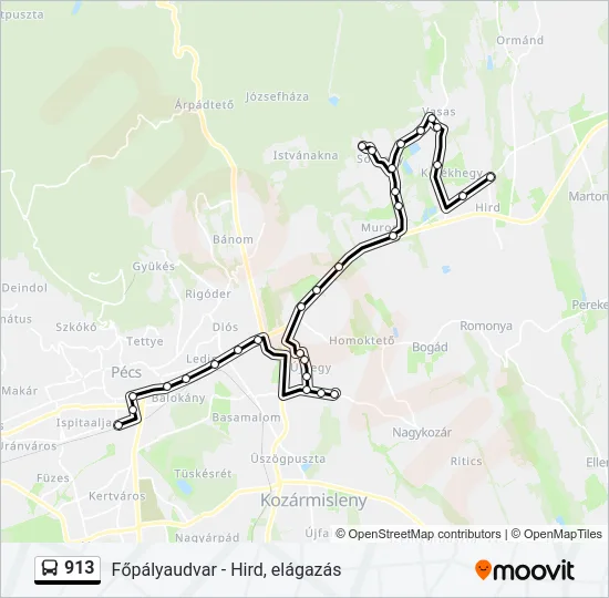 913 Bus Line Map