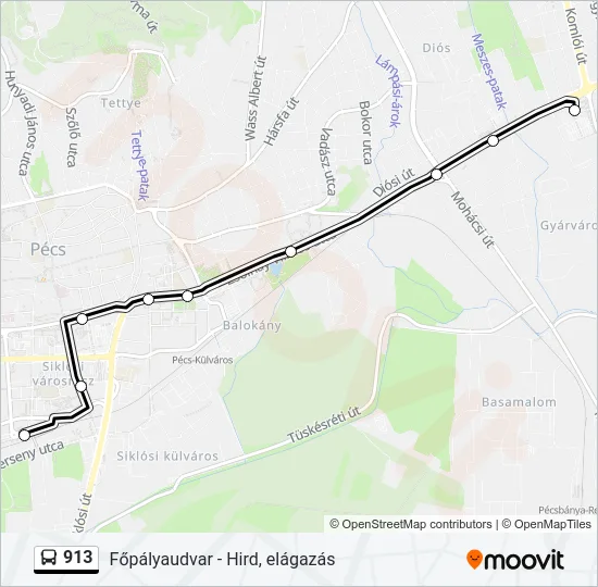 913 Bus Line Map