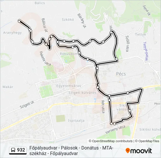 932 Bus Line Map