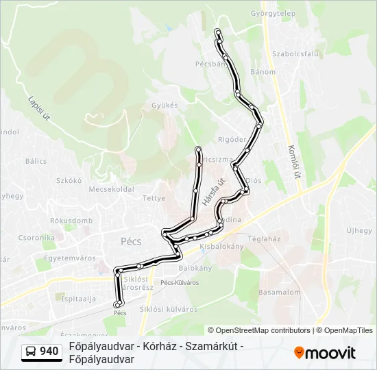 940 Bus Line Map