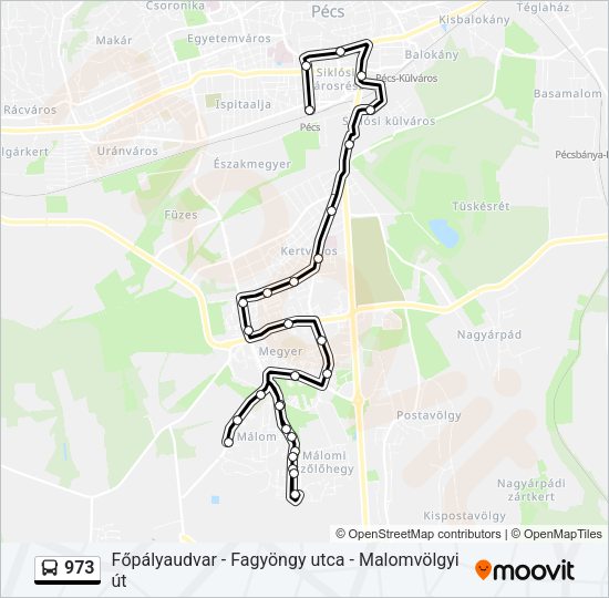 973 autóbusz Vonal Térkép