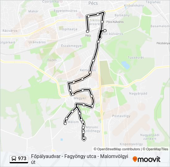973 autóbusz Vonal Térkép