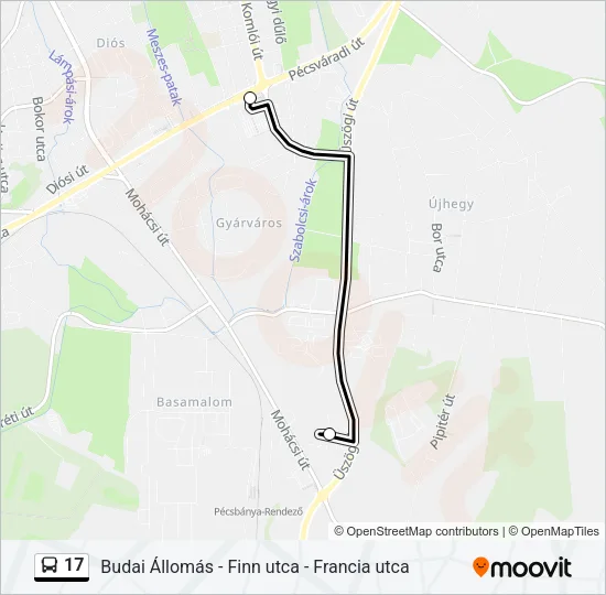 17 Bus Line Map