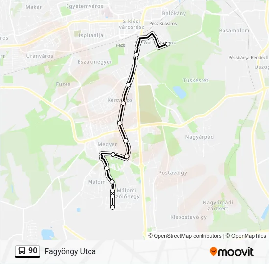 90 Bus Line Map