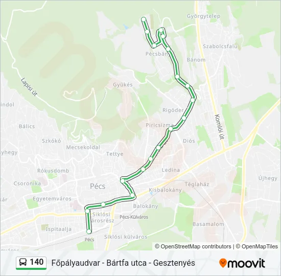 140 Bus Line Map