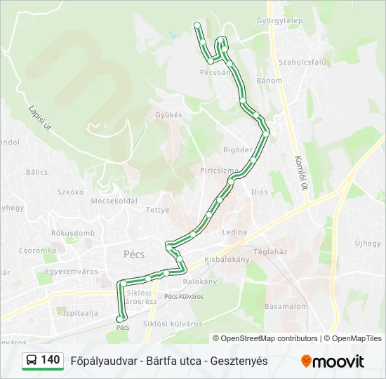 140 Bus Line Map