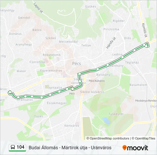 104 Bus Line Map