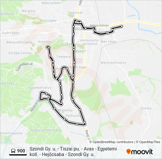 900 Bus Line Map