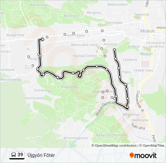 39 Bus Line Map