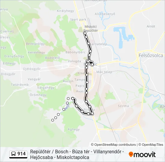 914 Bus Line Map