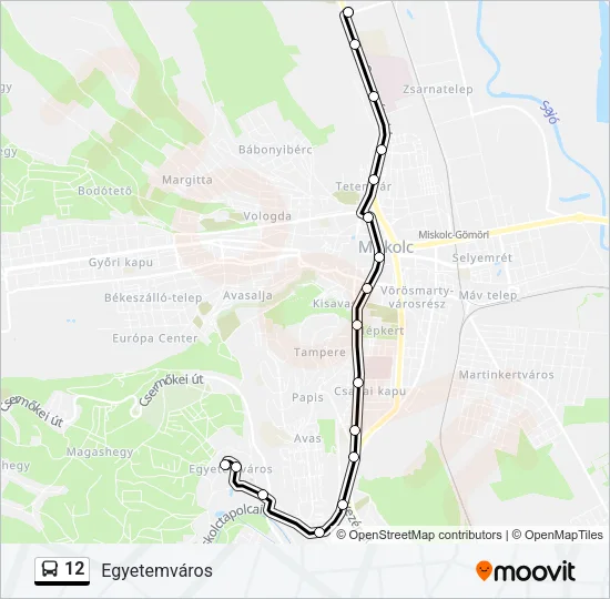 12 Bus Line Map