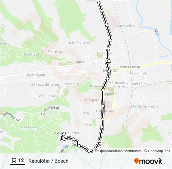 12 Bus Line Map