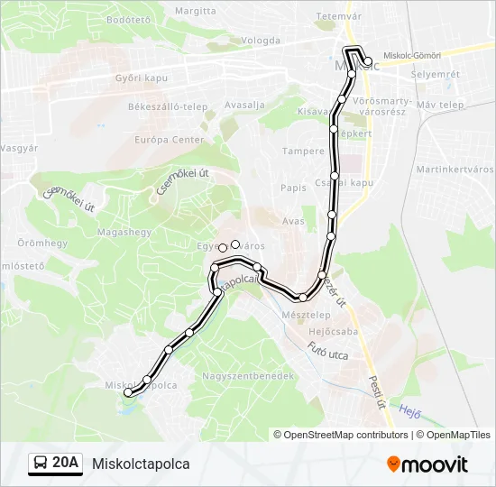 20A Bus Line Map