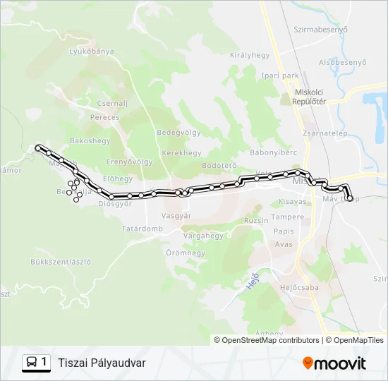 1 Bus Line Map