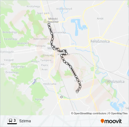 3 Bus Line Map