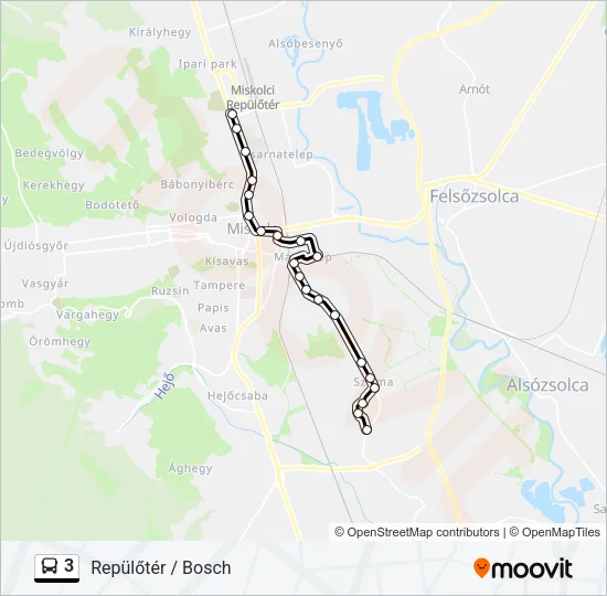 3 Bus Line Map
