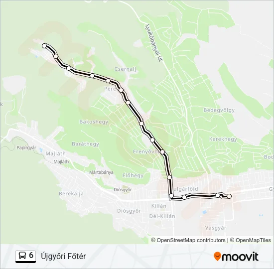 6 Bus Line Map