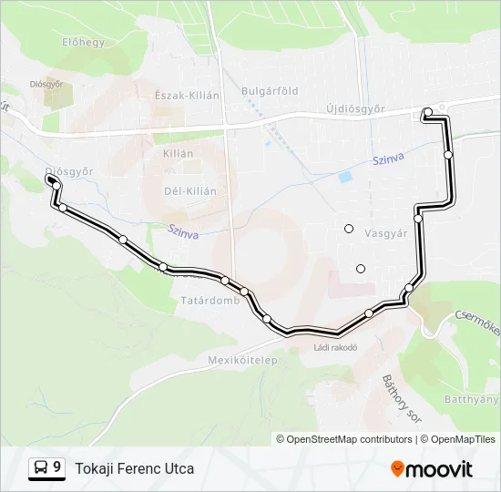 9 Bus Line Map