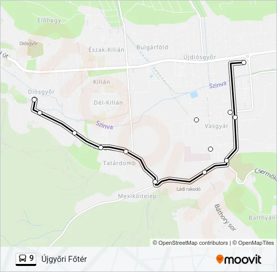 9 Bus Line Map