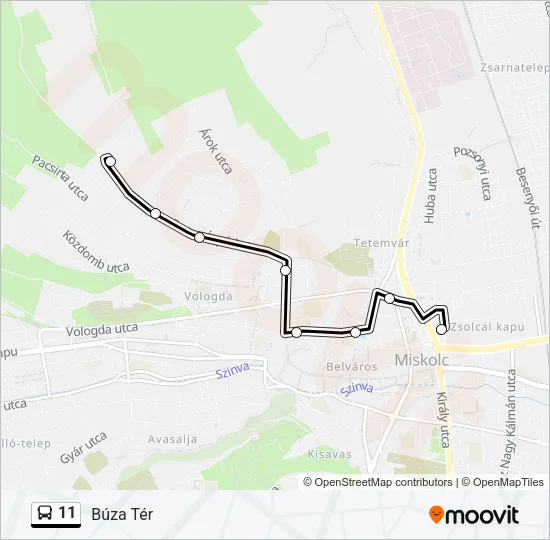 11 Bus Line Map