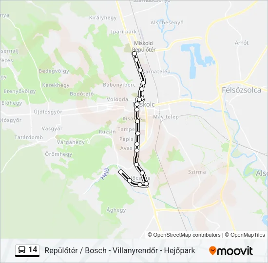14 Bus Line Map