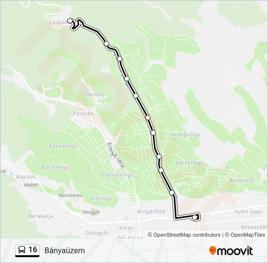 16 Bus Line Map