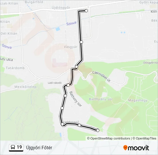 19 Bus Line Map