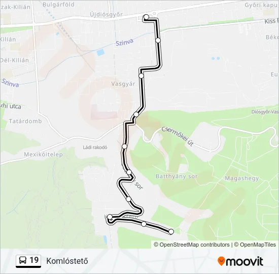 19 Bus Line Map