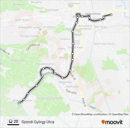 20 Bus Line Map
