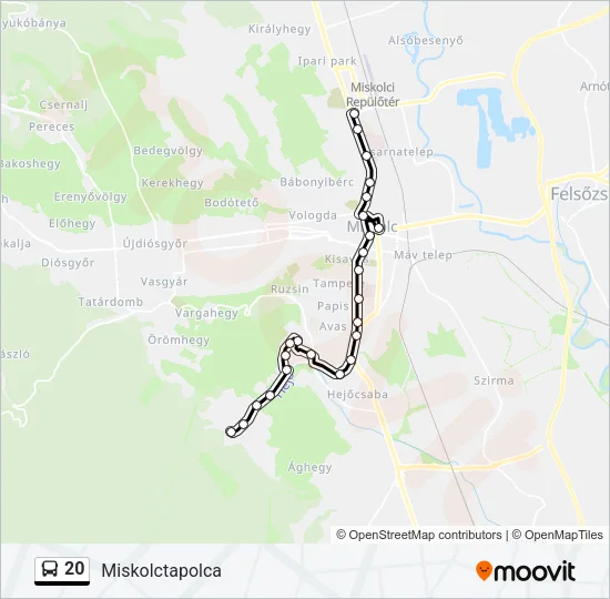 20 Bus Line Map